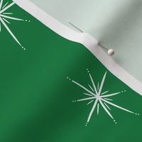 Large - Bright Twinkling Star Bursts on Kelly Green