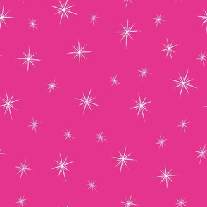 Large - Bright Twinkling Star Bursts on Magenta Pink