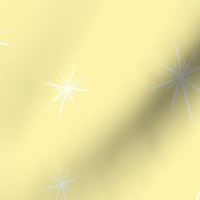 Large - Bright Twinkling Star Bursts on Pastel Cornsilk Yellow