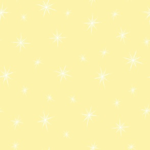 Large - Bright Twinkling Star Bursts on Pastel Cornsilk Yellow