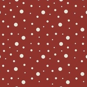 3x3 Small Scale Dots - Snowflakes - Cranberry Red - Red and White Dots - Christmas Dots - Holiday Polka Dots