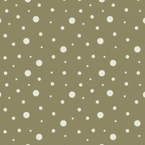 3x3 Small Scale Dots - Snowflakes - Sage Green - Green and White Dots - Christmas Dots - Holiday Polka Dots