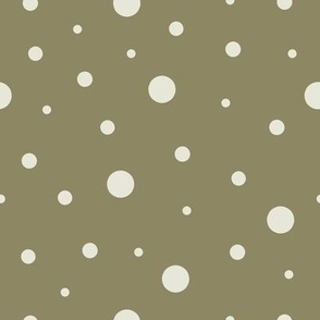 8x8 Large Scale Dots - Snowflakes - Sage Green - Green and White Dots - Christmas Dots - Holiday Polka Dots