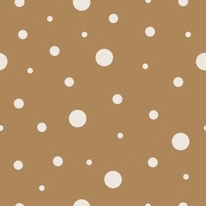 8x8 Large Scale Dots - Snowflakes - Butter Yellow/Tan - Yellow and White Dots - Christmas Dots - Holiday Polka Dots