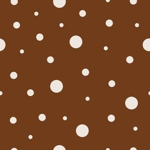 8x8 Large Scale Dots - Snowflakes - Toffee Brown - Brown and White Dots - Christmas Dots - Holiday Polka Dots