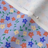 Cute ditsy busy floral in light blue - Small scale