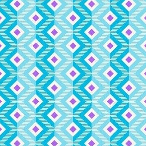 Diamond Stripe Geo | Small Scale | Blue & Purple