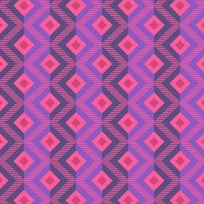Diamond Stripe Geo | Small Scale | Purple & Pink