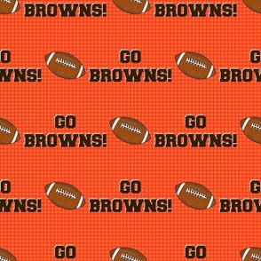 Large Scale Team Spirit Go Browns! Footballs in Cleveland Browns Colors Bright Orange