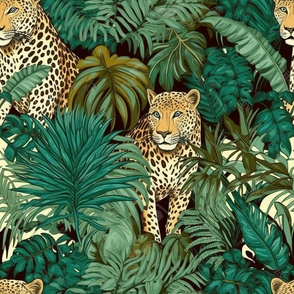 Jungle Safari Animal & Flora Pattern