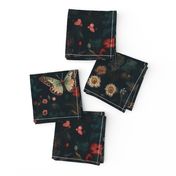 Gothic Academia Floral & Butterfly Pattern