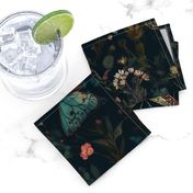 Gothic Academia Floral & Butterfly Pattern