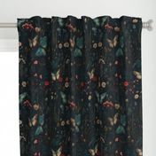 Gothic Academia Floral & Butterfly Pattern