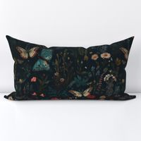 Gothic Academia Floral & Butterfly Pattern