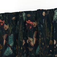 Gothic Academia Floral & Butterfly Pattern