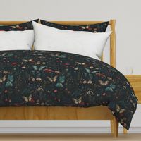 Gothic Academia Floral & Butterfly Pattern