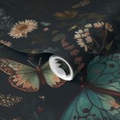 Gothic Academia Floral & Butterfly Pattern