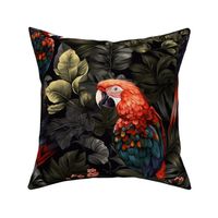 Exotic Birds of the Jungle Macaw Parrot Pattern