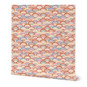 Colorful rainbow scales - Retro abstract circles summer palette pink red orange blue SMALL