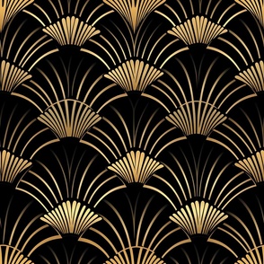 Golden Noir Deco Elegance Geometric Art Deco