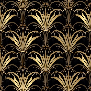 Golden Noir Deco Elegance Geometric Art Deco