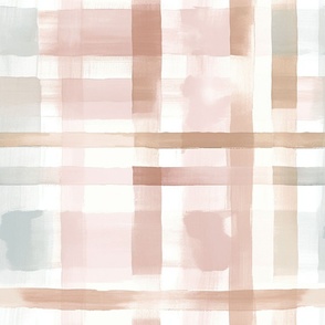 Watercolor Plaid in Soft Pastel Pinks