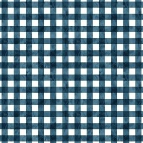 (small scale) Spring Dark Blue Gingham Plaid - LAD23