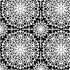 Black White Geometric Abstract Symmetrical