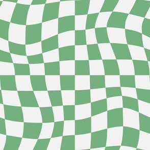 Swirly Checkers Cute Witch Green