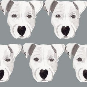 Heart Shaped Nose - American Staffordshire Dog Design - Grey and White Palette 