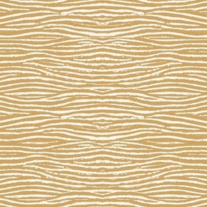 Vintage Waves Pattern in Mustard Yellow and Cream