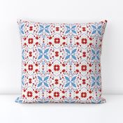 Turkish Floral Tile - Small Red & Blue