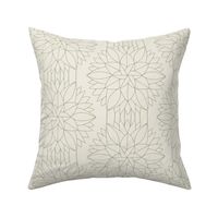 medium scale // pinwheel flowers - creamy white_ light sage green - geometric floral