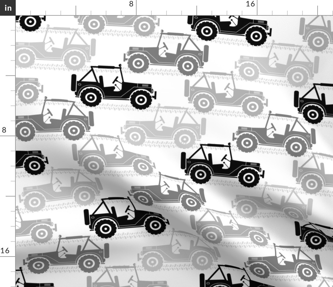 Large Scale 4x4 Adventures Off Road Jeep Vehicles Black Grey White