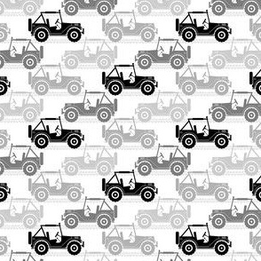 Small Scale 4x4 Adventures Off Road Jeep Vehicles Black Grey White