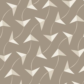 paper planes - bone beige_ creamy white_ khaki brown - small scale geometric