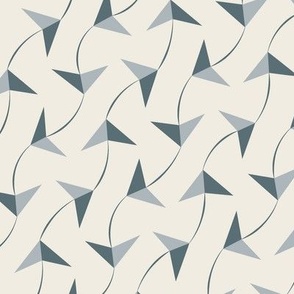 paper planes - creamy white_ french grey_ marble blue - small scale geometric