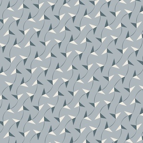 paper planes - creamy white_ french grey_ marble blue 02 - small scale geometric