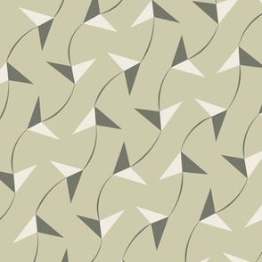 paper planes - creamy white_ limed ash_ thistle green - small scale geometric