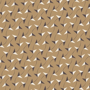 paper planes - creamy white_ lion gold_ purple brown - small scale geometric