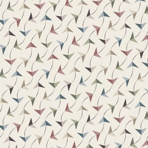 paper planes - multicolor muted palette - small scale geometric