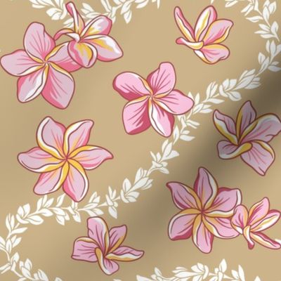 Dreamy Lei Plumeria on Tan