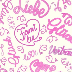 large-Sweet German Words - Love Happiness Trust Luck - girly pink