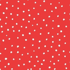 christmas dots white - red 12in