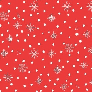 christmas dots   snowflakes red 12in