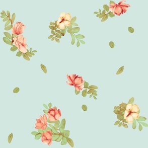 Floriography: Wild roses in mint green 