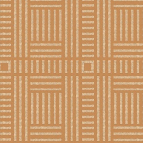 geometric weave – in orange and cream