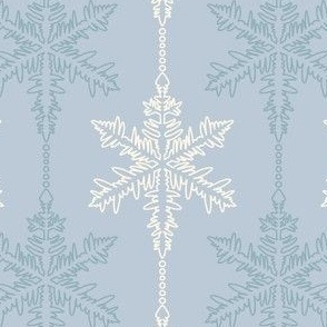 Delicate, Whimsical Winter Snowflakes in Dusty Blue_Small