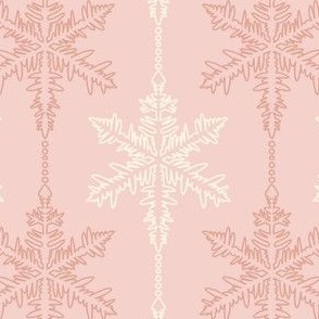 Delicate, Whimsical Winter Snowflakes in Blush Pink_Small