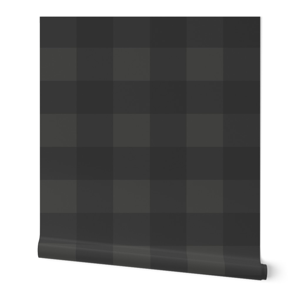 Moody Charcoal Black Gingham Plaid